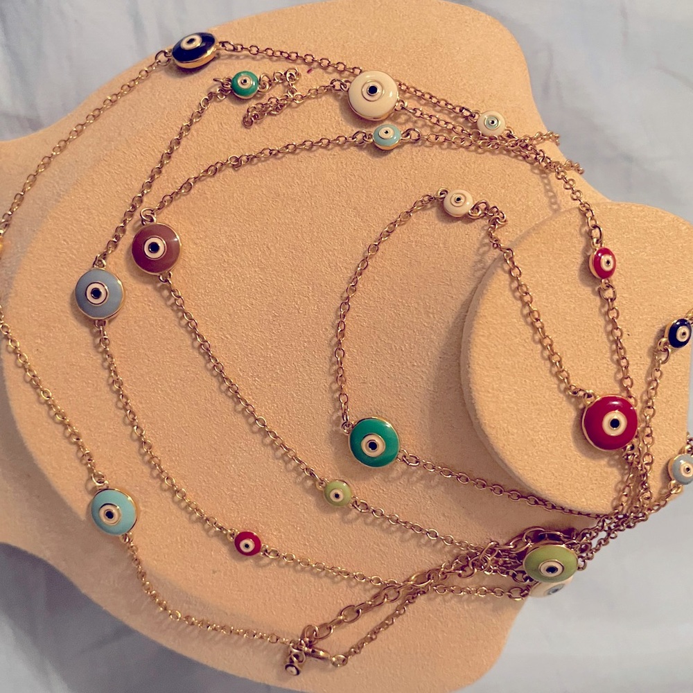 Joan Rivers By the Yard Evil Eye Necklace.